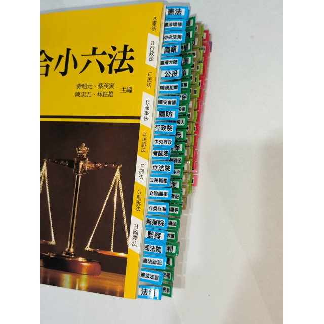 代售【專為法典設計的索引標籤】憲法+民事法+刑事法+智財商事法的索引貼紙（全台唯一出品，已申請獨家專利）
