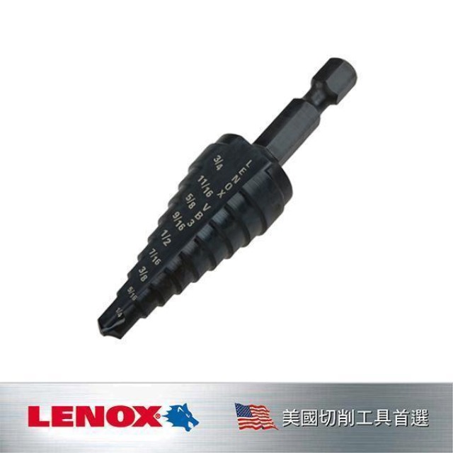 LENOX 狼牌 階梯鑽7/8-1-3/8*5孔徑數 LE30912VB12
