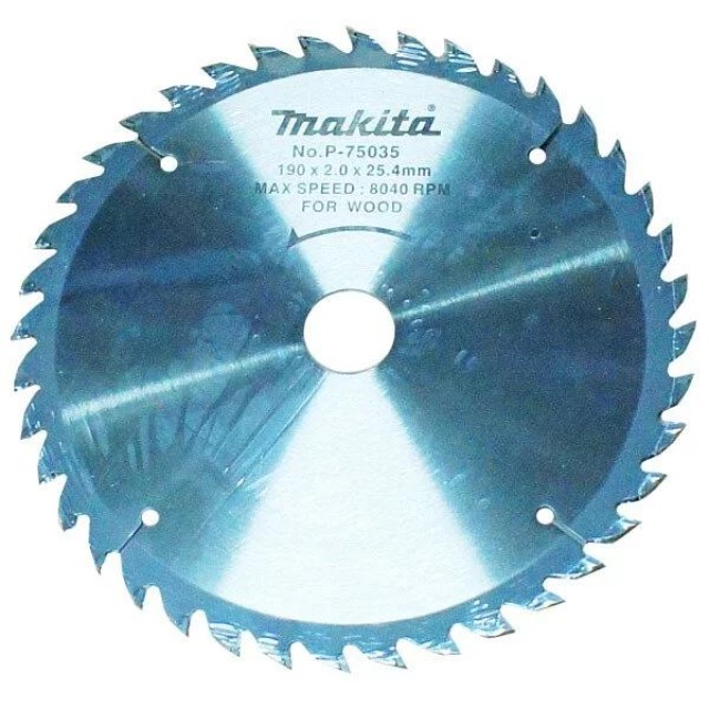 MAKITA 牧田 木材鎢鋼圓鋸片190×2.0mm×40T P-75035