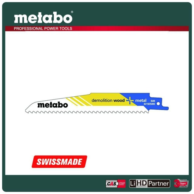 Metabo 美達寶 木材+金屬軍刀鋸片150/4.3mm/6T S610DF 631925000