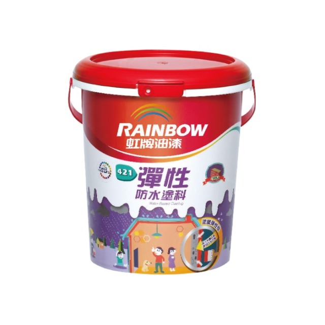 Rainbow 虹牌油漆 421彈性防水塗料 嫩綠-1加侖裝 421