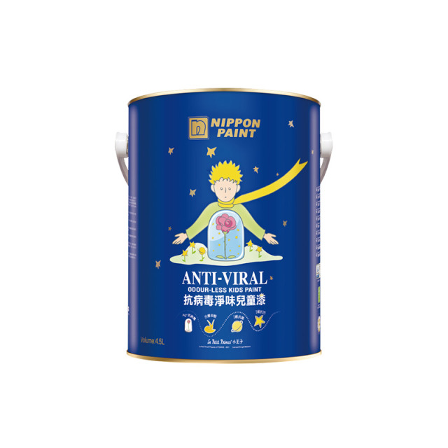 Nippon Paint 立邦 抗病毒淨味兒童漆 平光 4.5公升裝 霜花白 Frost White OW041-4 淺系列顏色