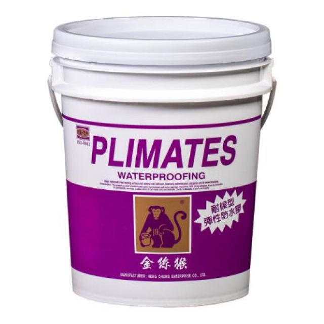 Plimates 金絲猴 P627 水性壓克力防水防熱膠 白色-5加侖裝 P627