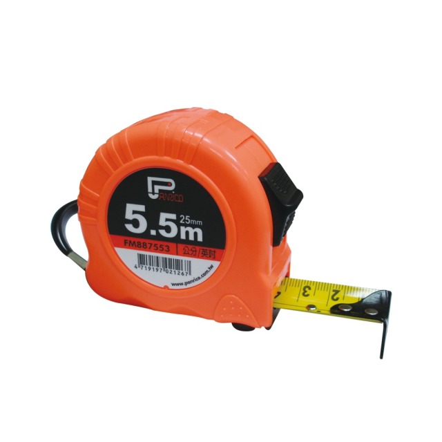Panrico 百利世 捲尺 5.5Mx25mm(公分/英吋) 橘色 FM887553 FM887553
