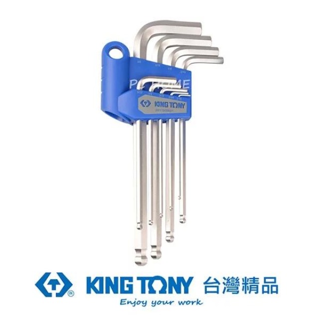 KING TONY 金統立 專業級工具9件式特長型球頭六角扳手組 KT20129SR