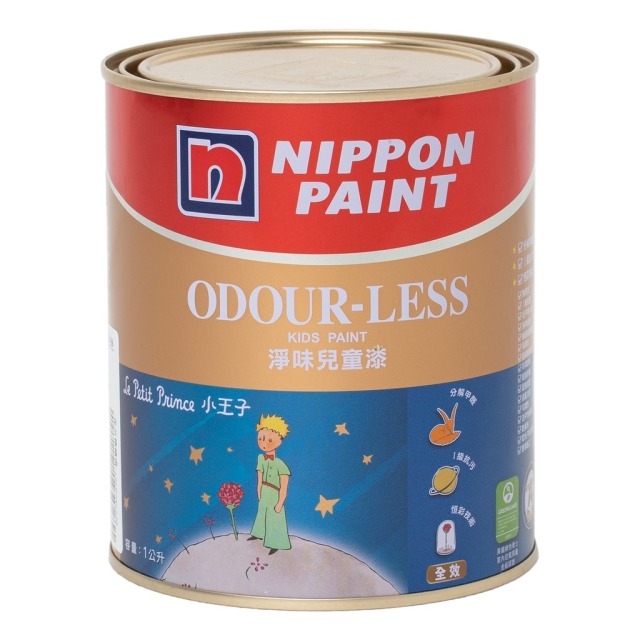 Nippon Paint 立邦 淨味兒童漆 電腦調色 平光 1公升裝 玉青 Jadite Charm OW044-4 淺系列顏色