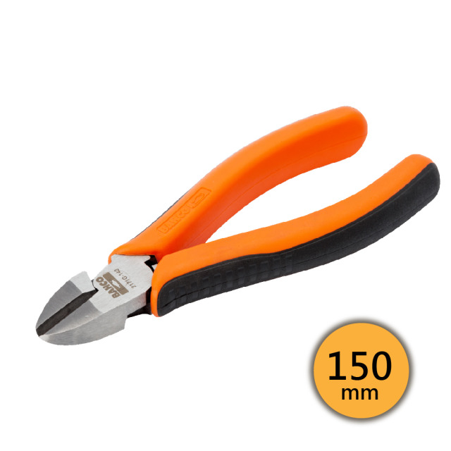 BAHCO 瑞典魚牌 拋光電子斜口鉗 (止滑握把) 150mm 長度: 150 mm
鉗口長度: 18.5 mm
最大開口: 2 mm
重量: 170 g
剪切能力 (銅線): Φ2.5 mm
剪切能力 (鐵線): Φ1.6 mm
剪切能力 (鋼琴線): Φ1.5 mm 2171G-140