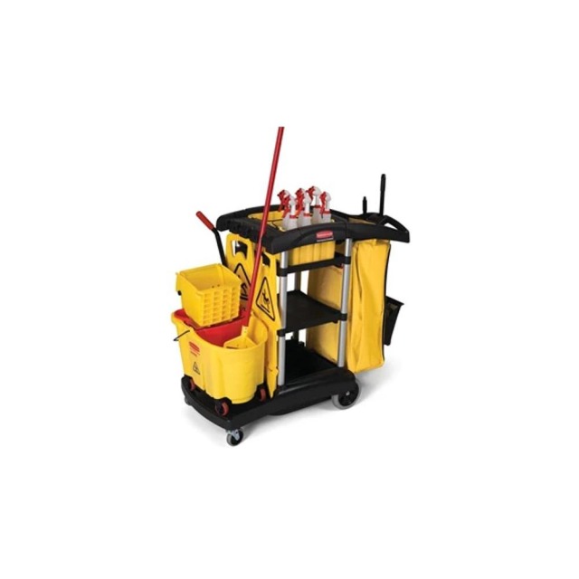 Rubbermaid 樂柏美 大容量清潔推車 黑色 FG9T7200BLA