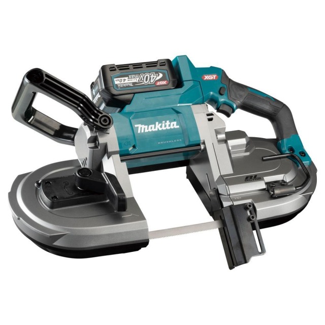 MAKITA 牧田 40V無刷帶鋸機 產品規格表
工作能力	切割能力：方形127x127mm
帶鋸速度	0 - 3.2 m/min
帶鋸鋸條(長x寬x厚)	1,140 x 13 x 0.5 mm
尺寸(長x寬x高)	510 x 218 x 314 mm
重量	6.6 - 7.8 kg PB002GM201