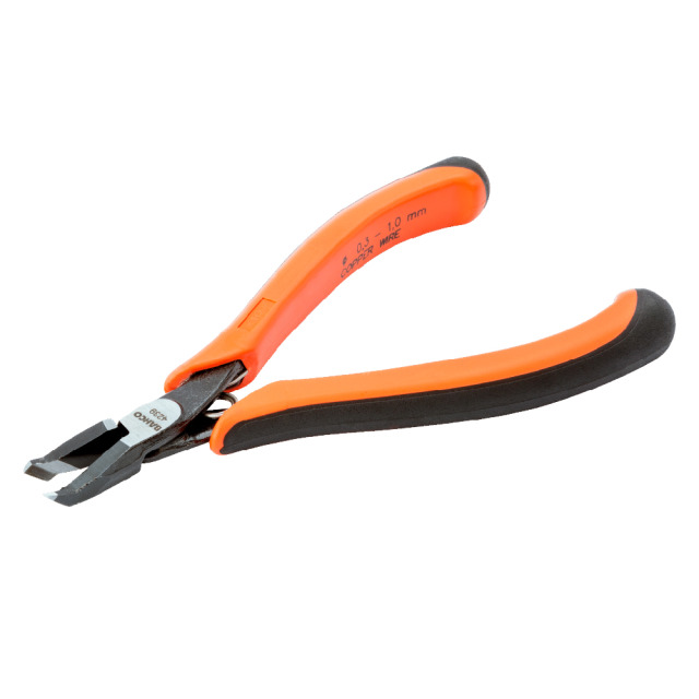 BAHCO 瑞典魚牌 45° 電子斜口鉗 (ERGO™握把) 0.3-1 mm 長度: 129 mm
鉗口長度: 20 mm
最大開口: 3 mm
重量: 60 g
剪切能力 (銅線): Φ0.3-1.0 mm 4239