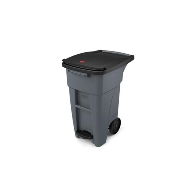 Rubbermaid 樂柏美 BRUTE腳踏式可推垃圾桶120L(灰色) 灰色 1971944