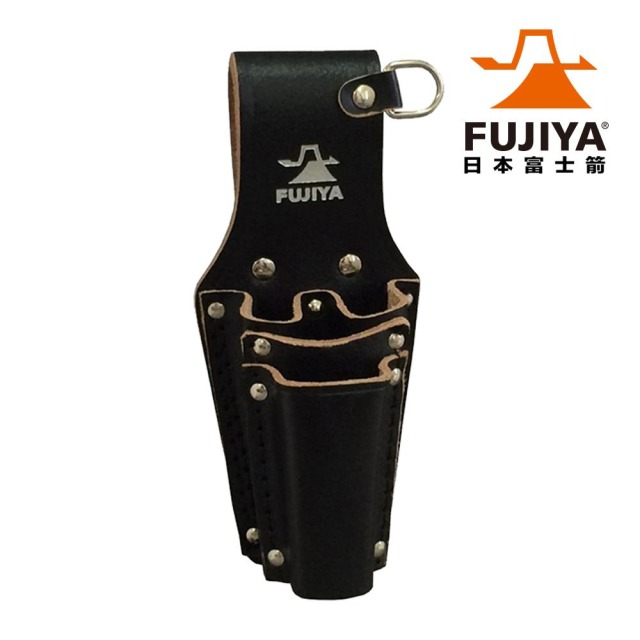 FUJIYA 富士箭 高級黑牛皮腰間鉗子+起子收納袋-四支型 LP-4DSB