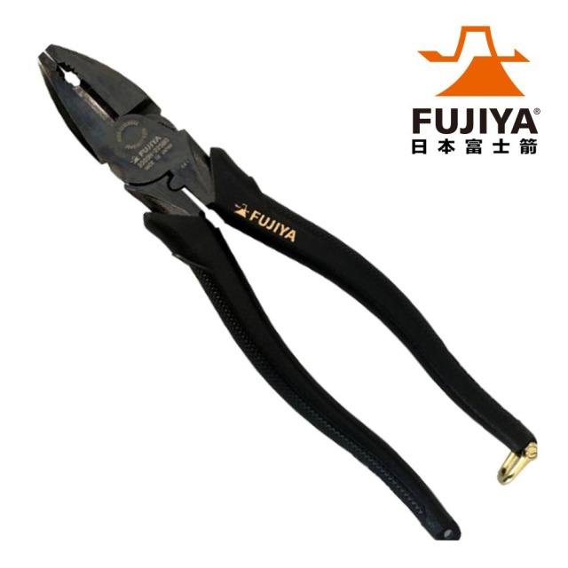 FUJIYA 富士箭 偏芯強力膠柄鋼絲鉗225mm(黑金系列) 3000N-225BG