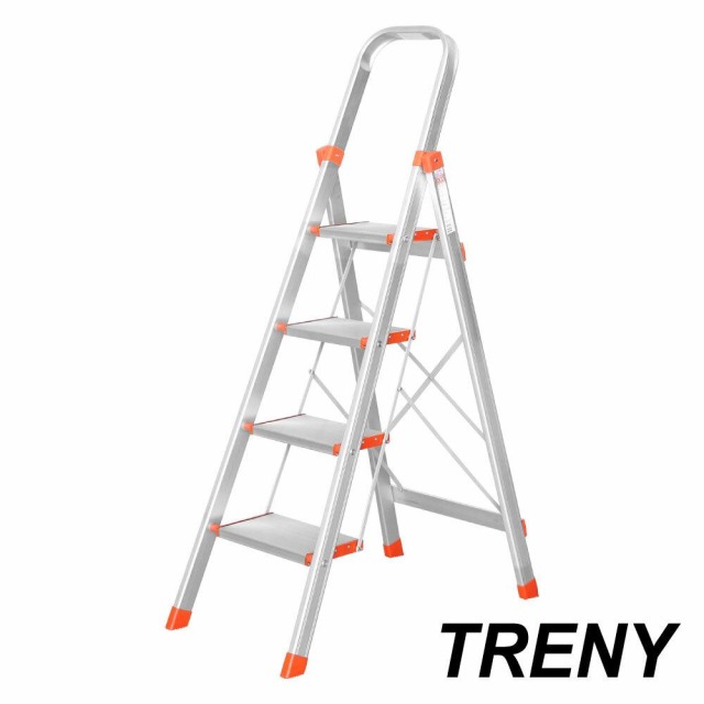 TRENY 大踏板四階鋁梯 大踏板 四階
