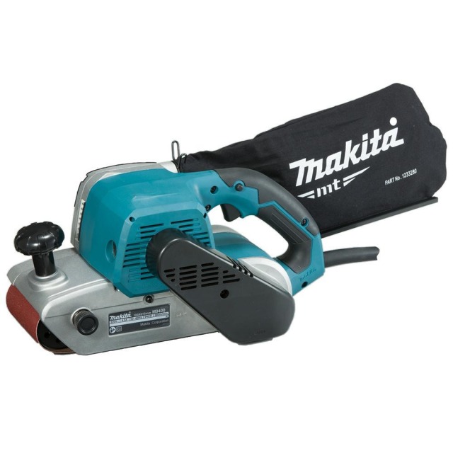 MAKITA 牧田 電動砂布帶磨光機 產品規格表
工作能力	砂布帶尺寸：100 x 610 mm砂布帶速度：380m/min
耗電量	940W
尺寸(長x寬x高)	354 x 175 x 169 mm
重量	6.2 kg M9400B