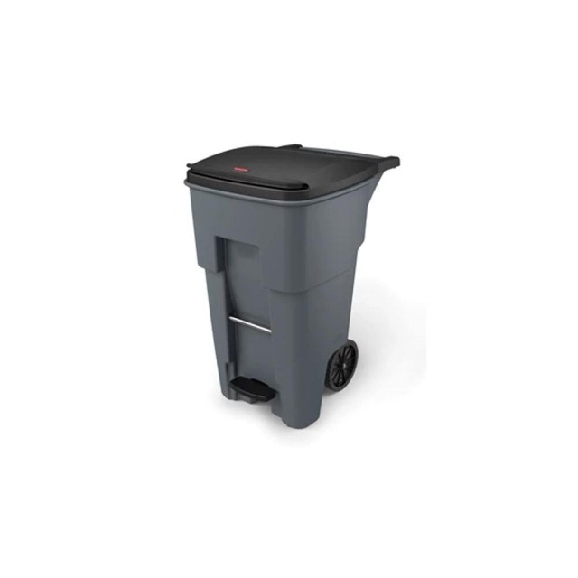 Rubbermaid 樂柏美 BRUTE腳踏式可推垃圾桶246L(灰色) 灰色 1971968