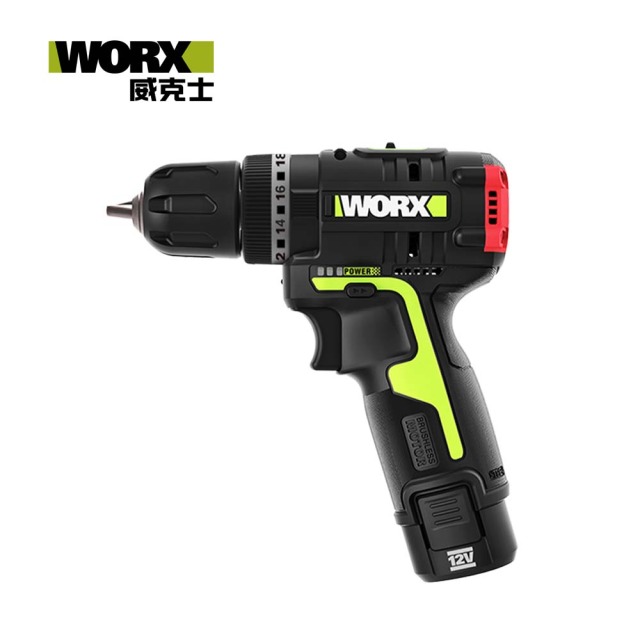 WORX 威克士 12V/10mm無刷鋰電2段速衝擊鑽(WU131X) 2.0Ah 雙電組 WU131X