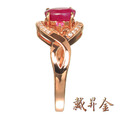 無燒天然紅寶石女戒1克拉(FJR0039)-3