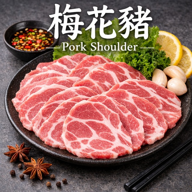 【冷凍】梅花豬肉片｜1公斤