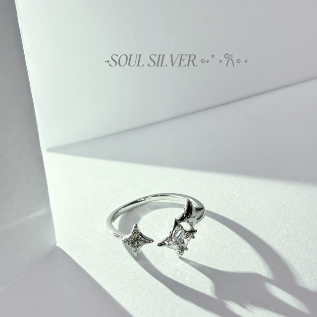 【豐銘嚴選】純銀 閃耀之星開口戒