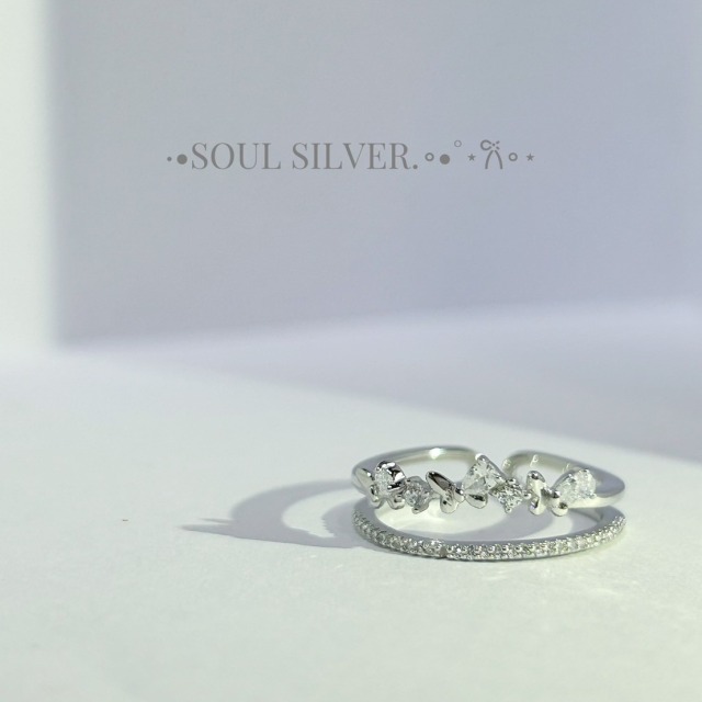 【豐銘嚴選】純銀 雙排滿鑽蝴蝶戒