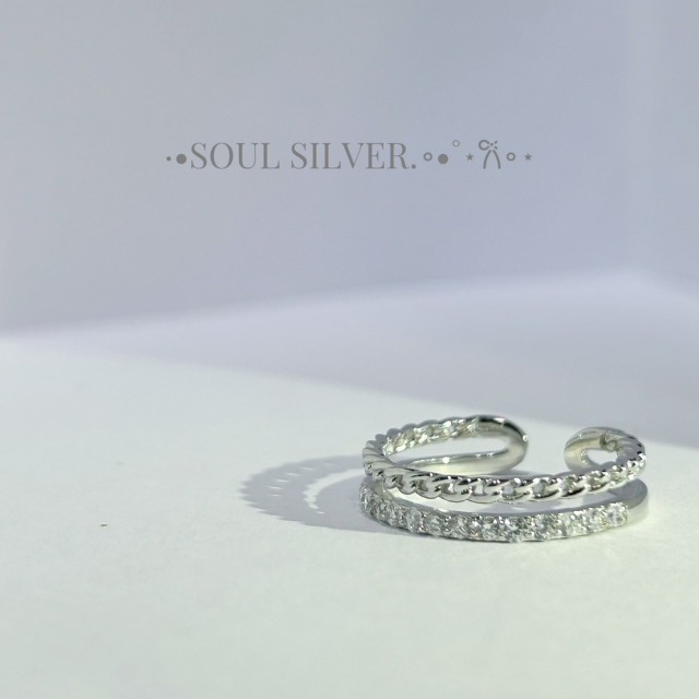 【豐銘嚴選】純銀 雙層古巴鋯石戒