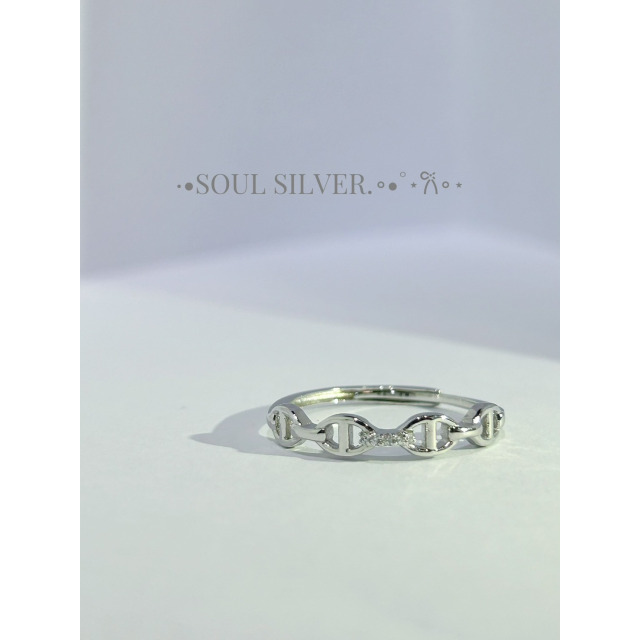 【豐銘嚴選】純銀 豬鼻子造型微鑲素面戒