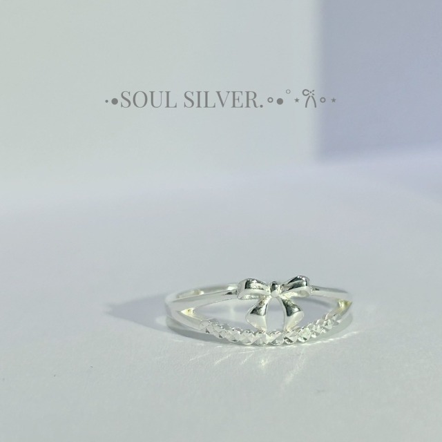 【豐銘嚴選】純銀 雙層鑽紋蝴蝶結造型戒