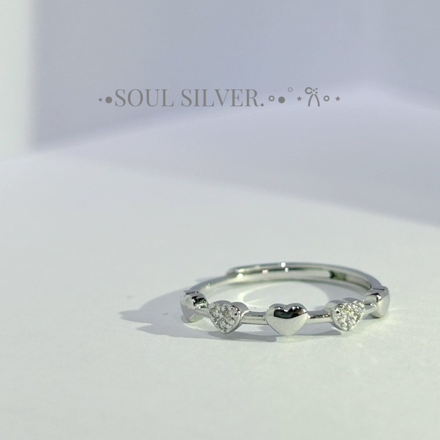 【豐銘嚴選】純銀 五連心素面微鑲戒