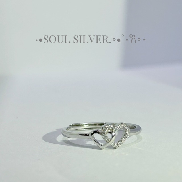 【豐銘嚴選】純銀 心心相惜鋯石戒
