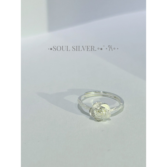 【豐銘嚴選】純銀 紐紋玫瑰花造型戒