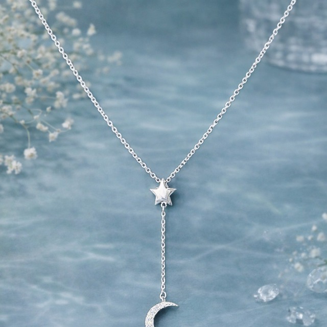 【豐銘嚴選】純銀 星月Y字鍊套鍊
