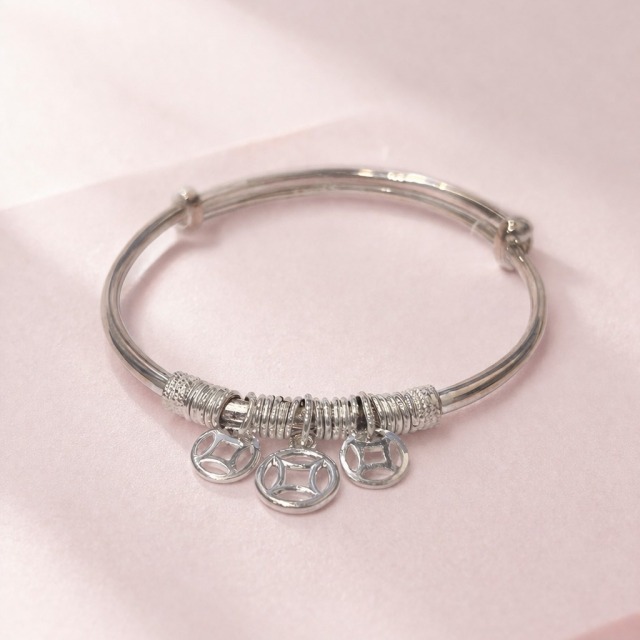 【豐銘嚴選】純銀 三古幣吊墜BC手環