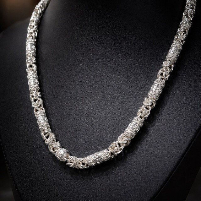 【豐銘嚴選】純銀 龍骨六字圓管圓珠雙龍頭鍊