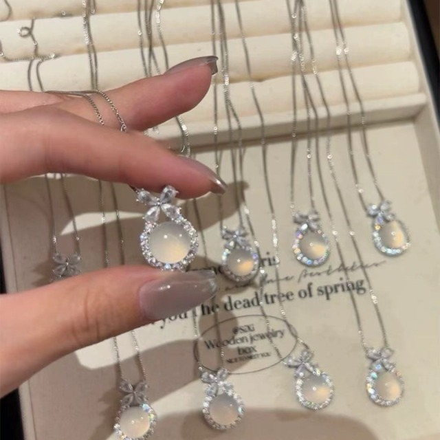 【豐銘嚴選】純銀 幸運草貓眼套鍊