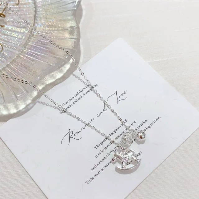 【豐銘嚴選】純銀 小皮球童趣搖搖馬套鍊