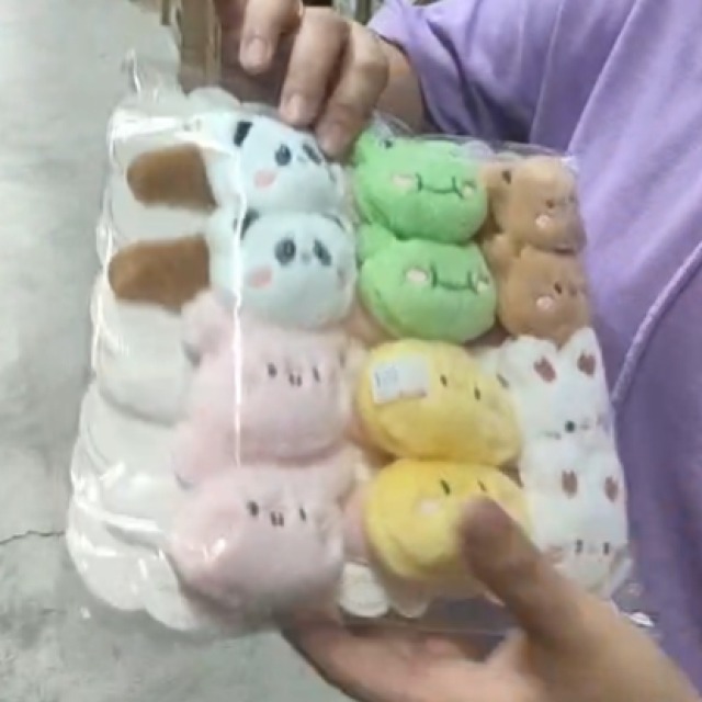 59標 毛絨動物髮夾/支