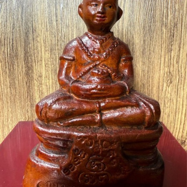 【古曼童之父的恩師】龍婆昌 (LP Chaem) 瓦達孔｜佛曆2482年 老供奉尊｜古曼童 擁財模 (Krong Sap)｜紅土聖料 底部入靈｜強力招財守財