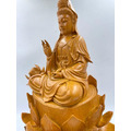 【名師老工藝】頂級黃楊木樹瘤 巧雕「淨瓶觀音」｜特大37公分｜天然根藝隨形座｜法相圓滿 獨一無二｜鎮宅化煞 供奉收藏首選-5