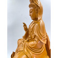 【名師老工藝】頂級黃楊木樹瘤 巧雕「淨瓶觀音」｜特大37公分｜天然根藝隨形座｜法相圓滿 獨一無二｜鎮宅化煞 供奉收藏首選-3