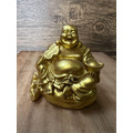 波麗上佛像專用金漆彌勒佛仿骨雕件手持扇子笑臉迎元寶在手生意來大富大貴業務行銷拓展吉祥實物拍攝-5