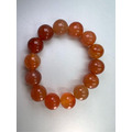 老大爺老貨紅玉髓圓珠手鍊單顆直徑15mm此物為實品-1