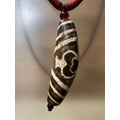 寶瓶天珠項鍊 Tibetan Vase Dzi Bead Necklace｜咖啡色繩鍊附蝦勾 可掛佛牌 吉祥祈福能量石-1