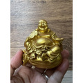 波麗上佛像專用金漆彌勒佛仿骨雕件手持扇子笑臉迎元寶在手生意來大富大貴業務行銷拓展吉祥實物拍攝