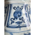 高仿元明青花鳳穿牡丹紋雙耳八方瓶 仿古做舊瓷器 復古茶空間花器 居家擺件-2
