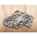 【古玩雅藏】大尺寸 仿古青玉鏤雕神獸玉珮 (約14cm) | 帶鈣化灰皮 龍鳳夔紋 霸氣玉把件 擺件 掛件-11