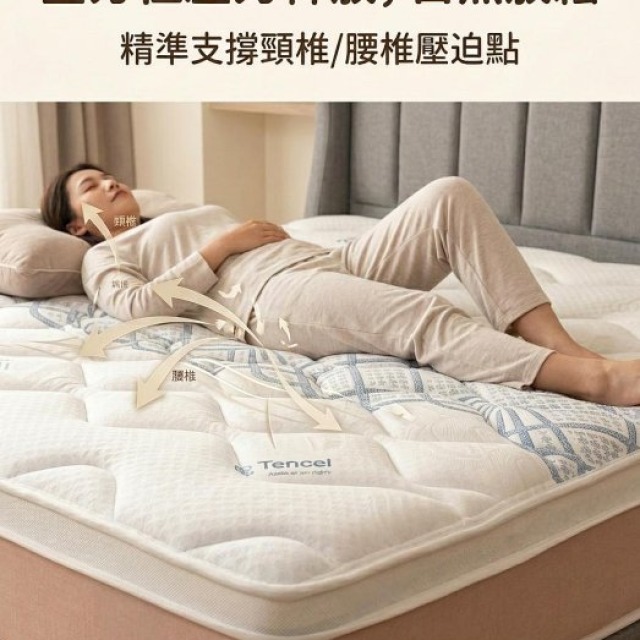 【天珠寺磁場】告別腰痠背痛！瑞士Sanitized抗菌乳膠床墊｜新莊30年工廠直營・核心強化支撐