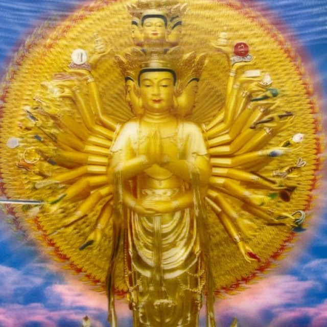 千手觀音3D立體畫像好莊嚴此處最吉祥凝聚強而有力的磁場 佛度有緣人 無緣不成 無恭敬心不成