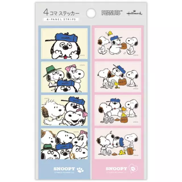 𓂃.◌𓈒𖡼｜JP#史努比#漫畫風#兄弟#藍粉色：貼紙六張組(約152×51mm)。