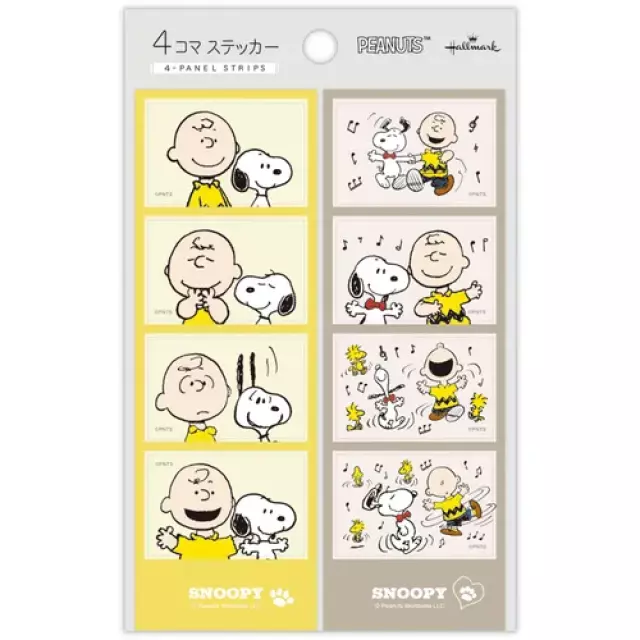 𓂃.◌𓈒𖡼｜JP#史努比/查理布朗#漫畫風#黃灰色：貼紙六張組(約152×51mm)。